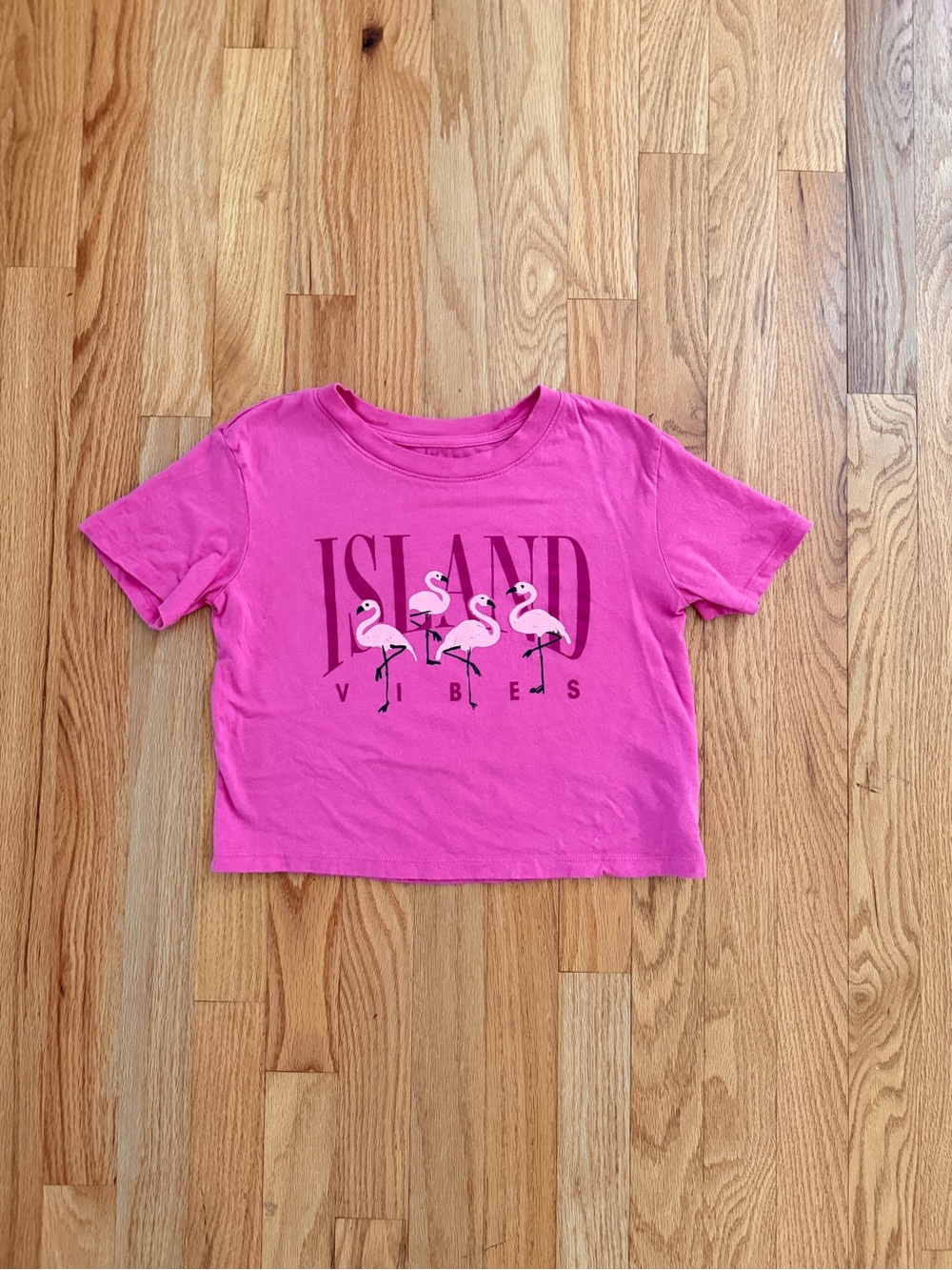 GapKids Girls Pink Flamingo Island Vibes Graphic Tee, Size S